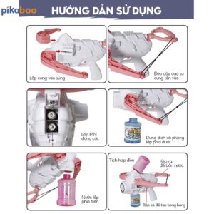 Súng bắn bong bóng xà phòng kết hợp cung tên phun nước Pikaboo: Món đồ chơi tuyệt vời cho bé yêu