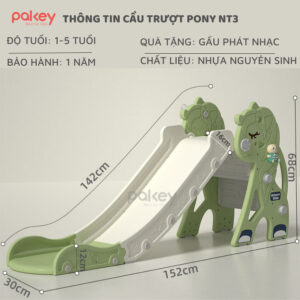 Cầu Trượt Cho Bé Pakey Pony NT3: Tặng Kèm Gấu Phát Nhạc – Sự Lựa Chọn Tuyệt Vời Cho Bé Yêu