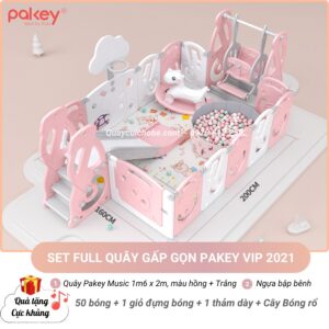 Quây Cũi Nhựa Gấp Gọn Pakey Music Set FULL VIP: Giải Pháp Hoàn Hảo Cho Bé