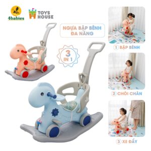 Ngựa Bập Bênh Đa Năng Kiêm Xe Chòi Chân và Xe Đẩy Cho Bé Toyshouse WM19033: Đồ Chơi Chính Hãng Hòa Quyện Giữa Vui Chơi và Phát Triển