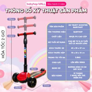 Xe Scooter Cho Bé Babyfast 3 Bánh Siêu To Thương Hiệu Babyhop: Lựa Chọn Hoàn Hảo Cho Trẻ Từ 7 Tháng Tuổi